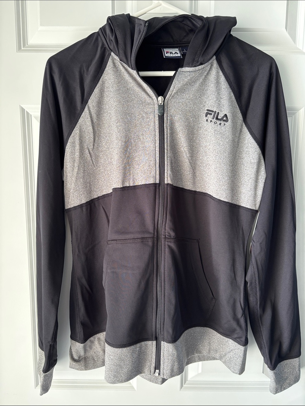 FILA Boy’s Black and Gray Performance Hooded Zip Jacket